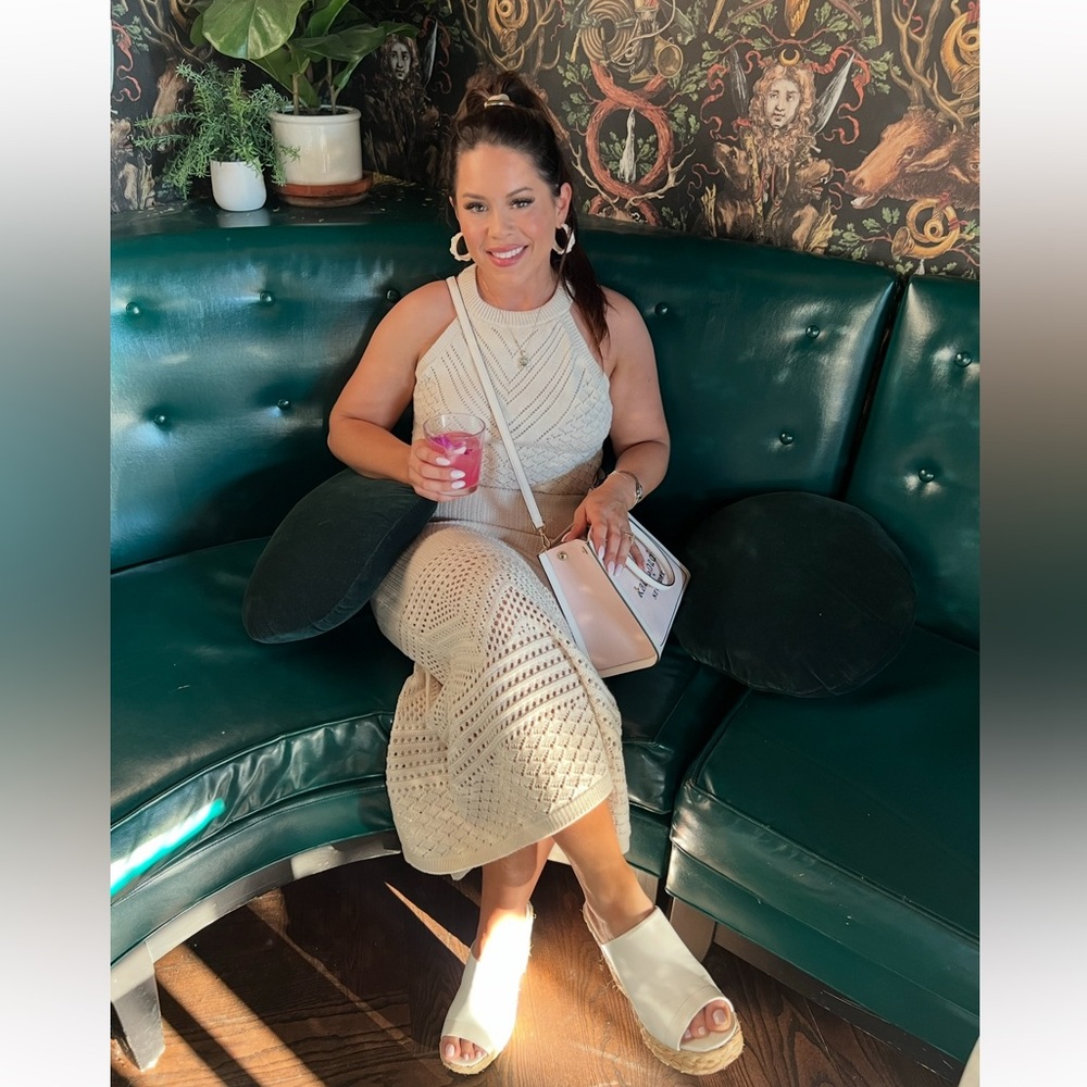 Ivory Crochet Two-Piece Skirt & Top Set-🍹Wore to Posh & Sip Party in Nashville🍸